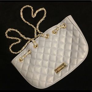 bebe Crossbody HOBO Quilted Chain Purse Blue